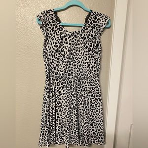 Express Black and White Sleeveless Lace Dress